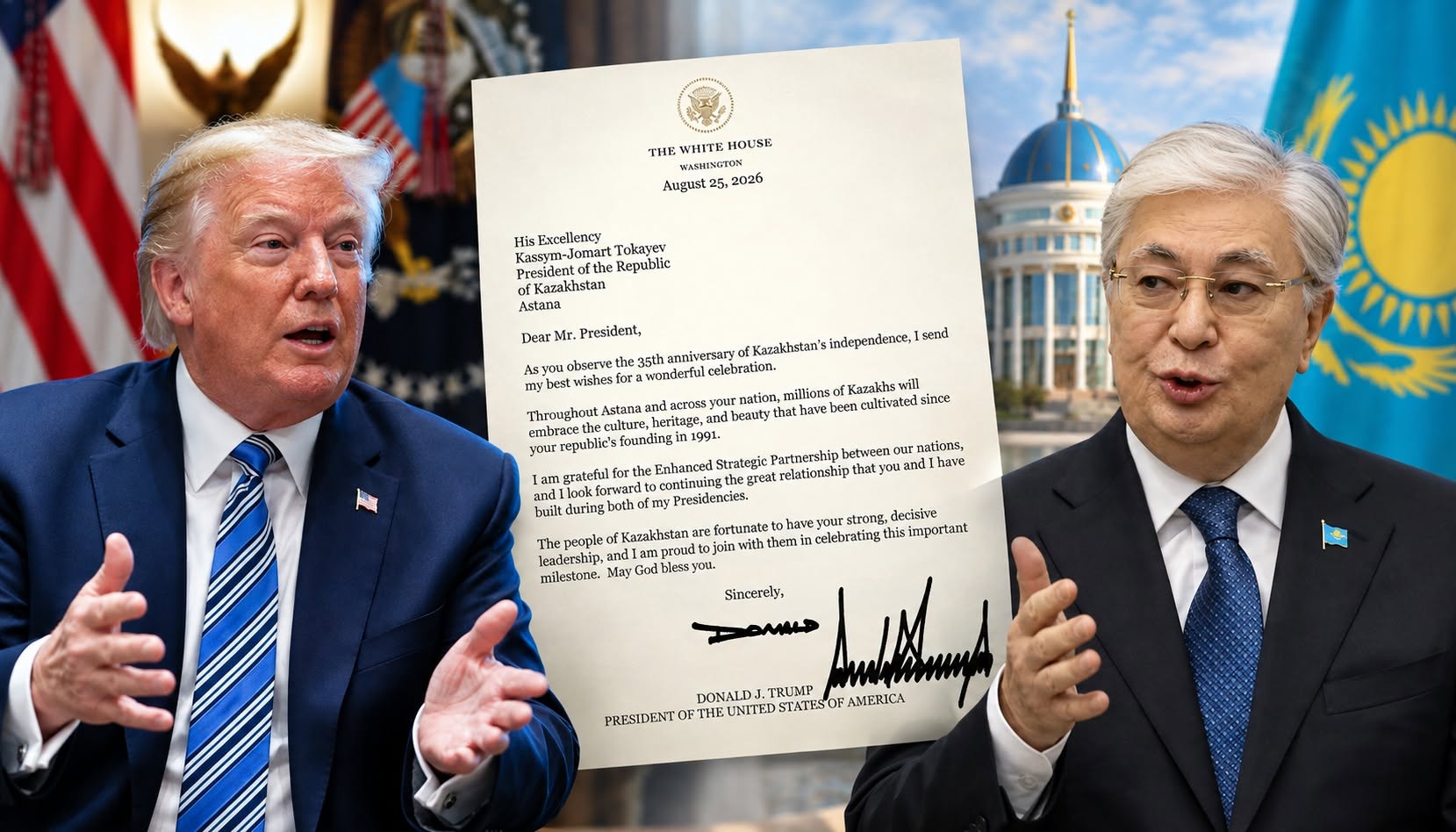 Трамптың Тоқаевқа жолдаған хаты нені аңғартады: АҚШ Қазақстанмен стратегиялық серіктестікті күшейтуге мүдделі